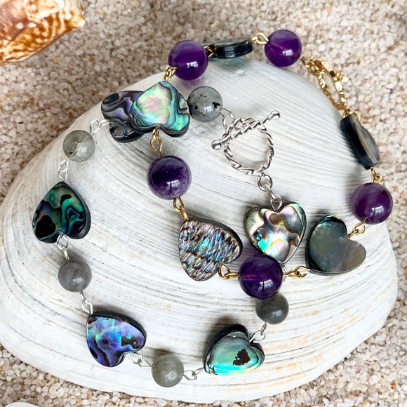 Abalone & Gemstone Beaded Bracelet - Picture 3 of 8